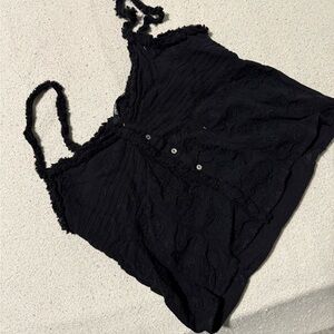 Zara button down linen tank